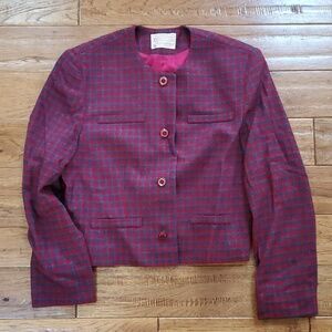 Pendleton herringbone wool cropped jacket